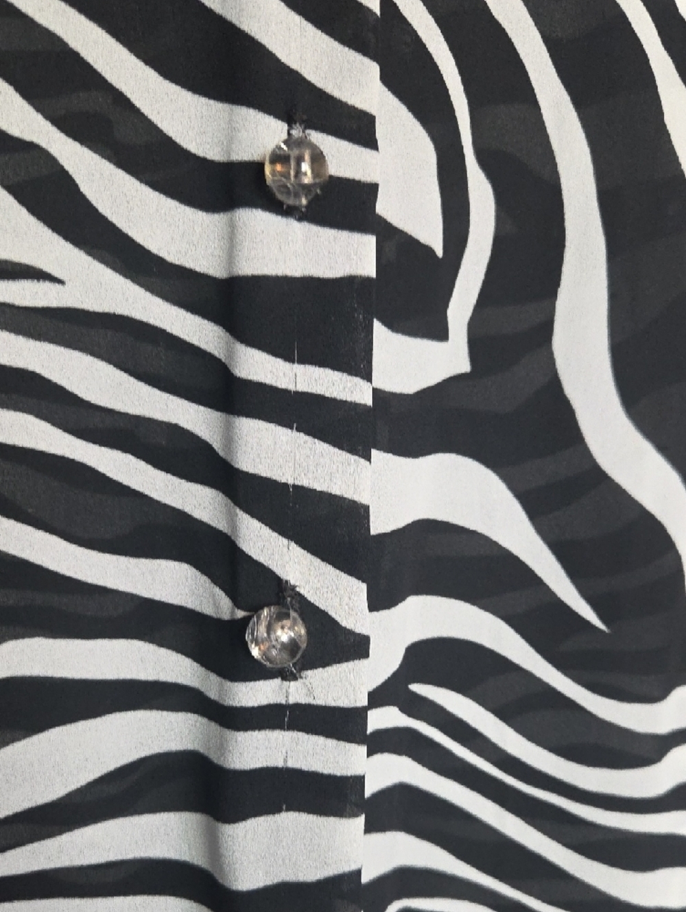 Vintage Black and White Zebra Print Blouse - Picture 3 of 5